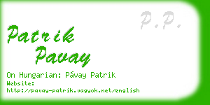 patrik pavay business card