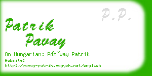 patrik pavay business card